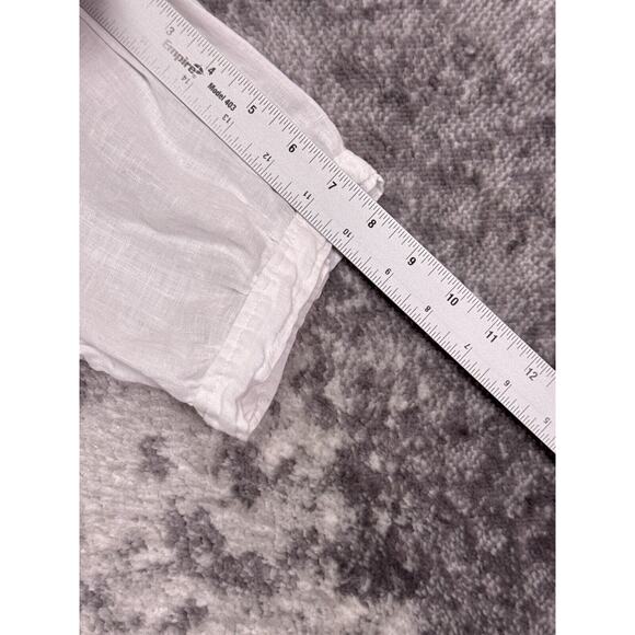 Anthropologie Top Large Womens Pilcro White Linen Button Up Boxy Shirt - Picture 5 of 7
